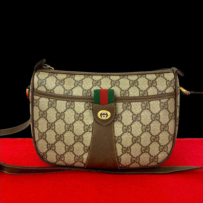 GUCCI Shoulder Bag leather Brown Sherry line