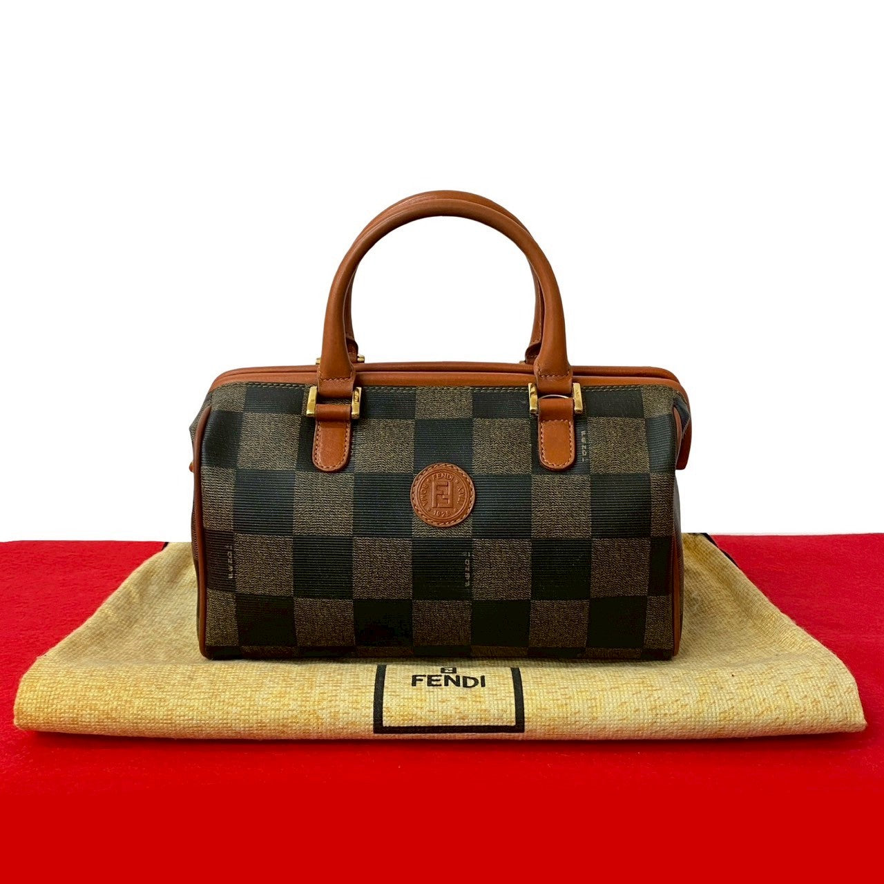 FENDI Handbag leather Brown