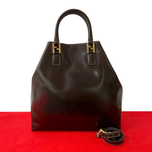 FENDI Shoulder Bag leather Brown