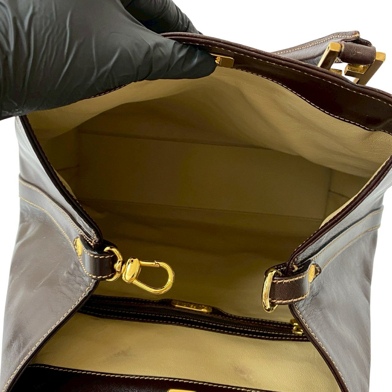FENDI Shoulder Bag leather Brown