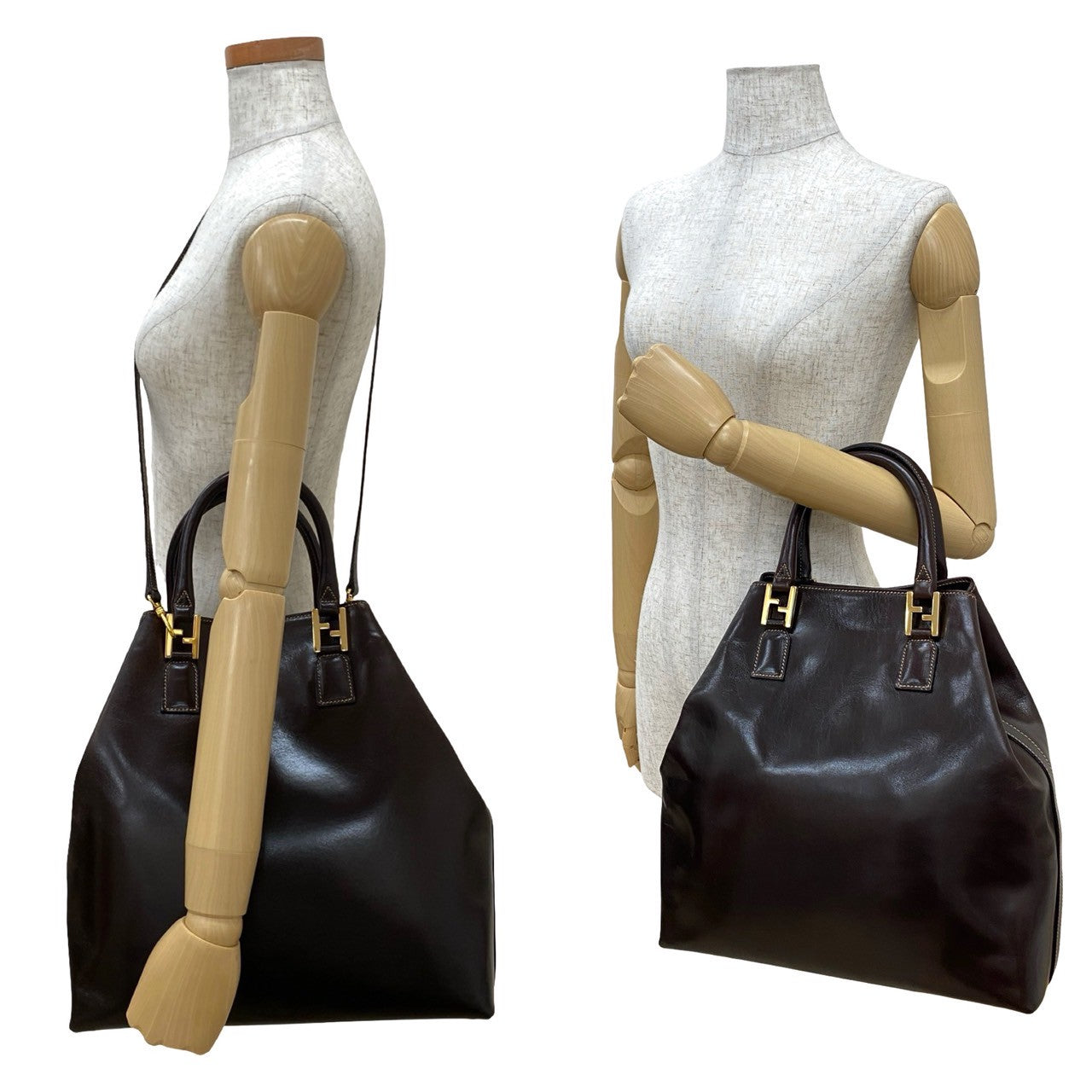 FENDI Shoulder Bag leather Brown