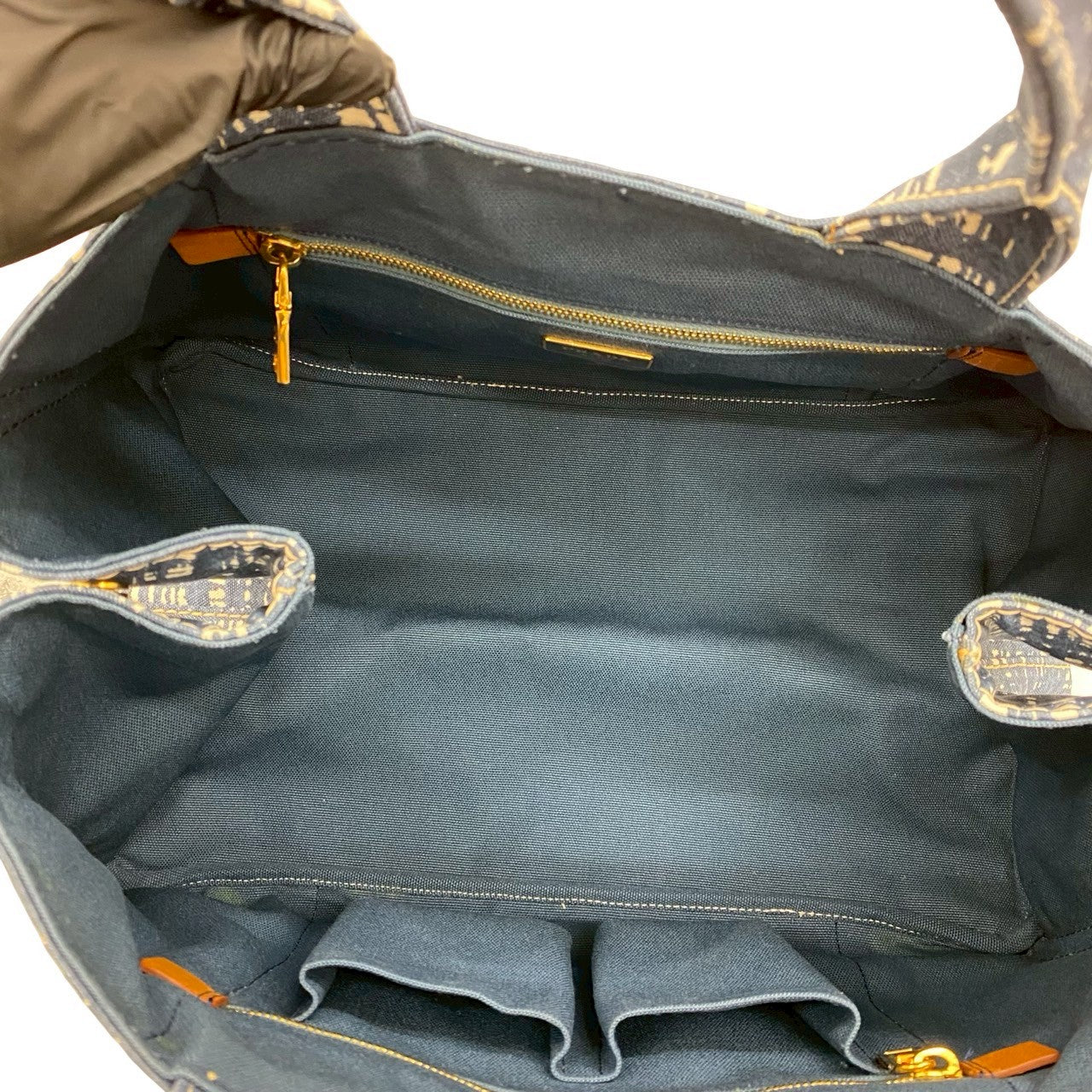 PRADA Handbag canvas blue Canapa