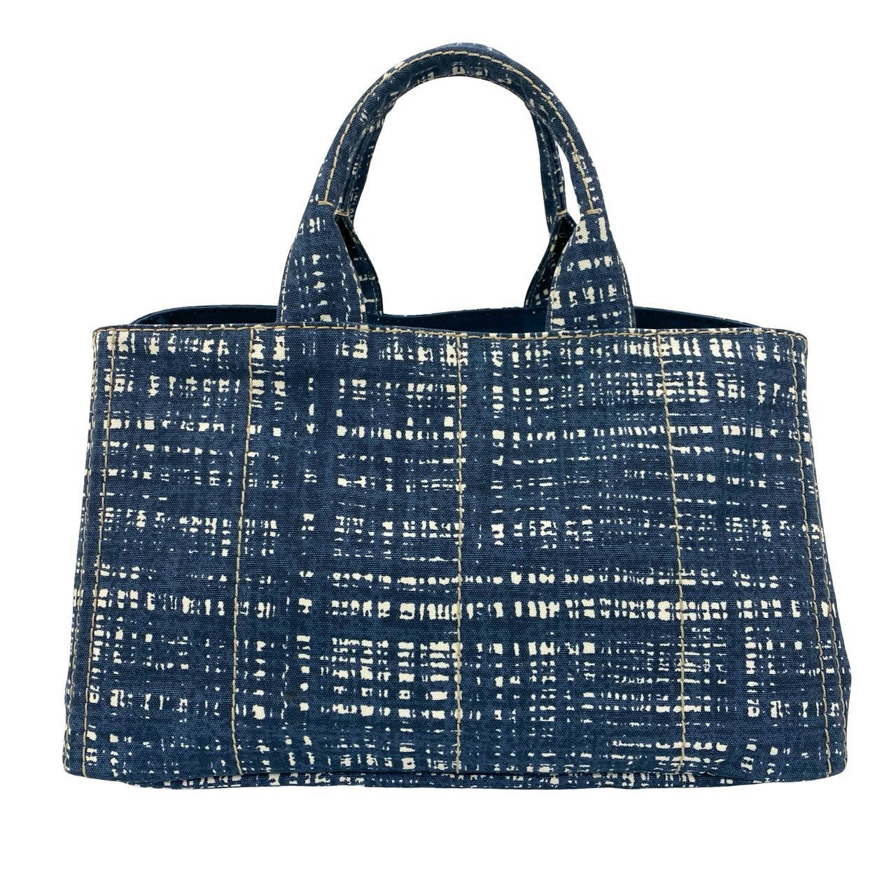PRADA Handbag canvas blue Canapa