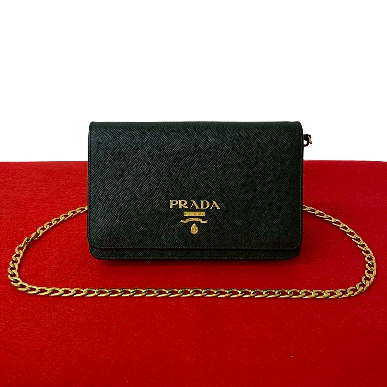 PRADA Long Wallet Purse leather black