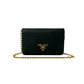 PRADA Long Wallet Purse leather black
