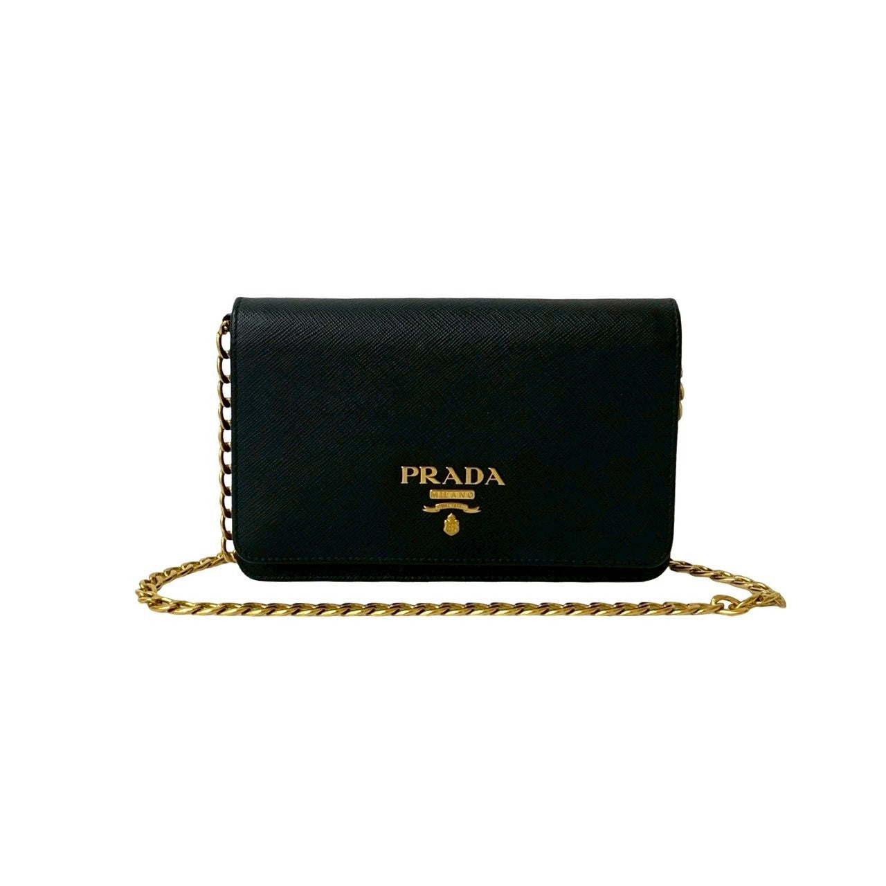 PRADA Long Wallet Purse leather black