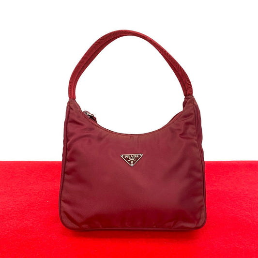 PRADA Handbag Nylon Red