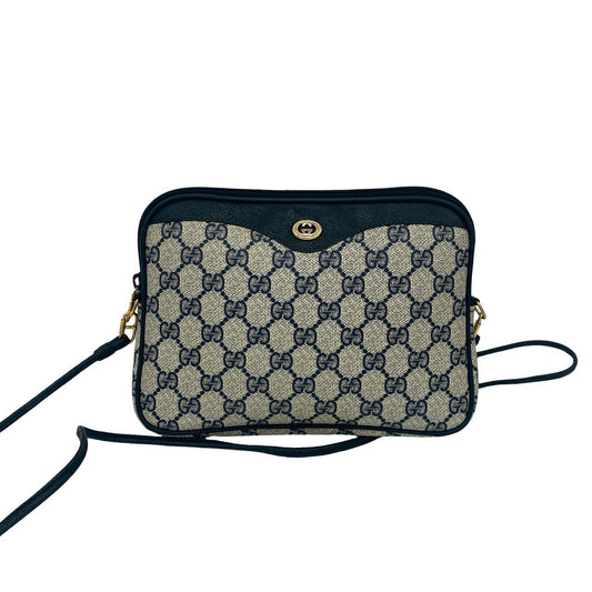 GUCCI Shoulder Bag leather Navy