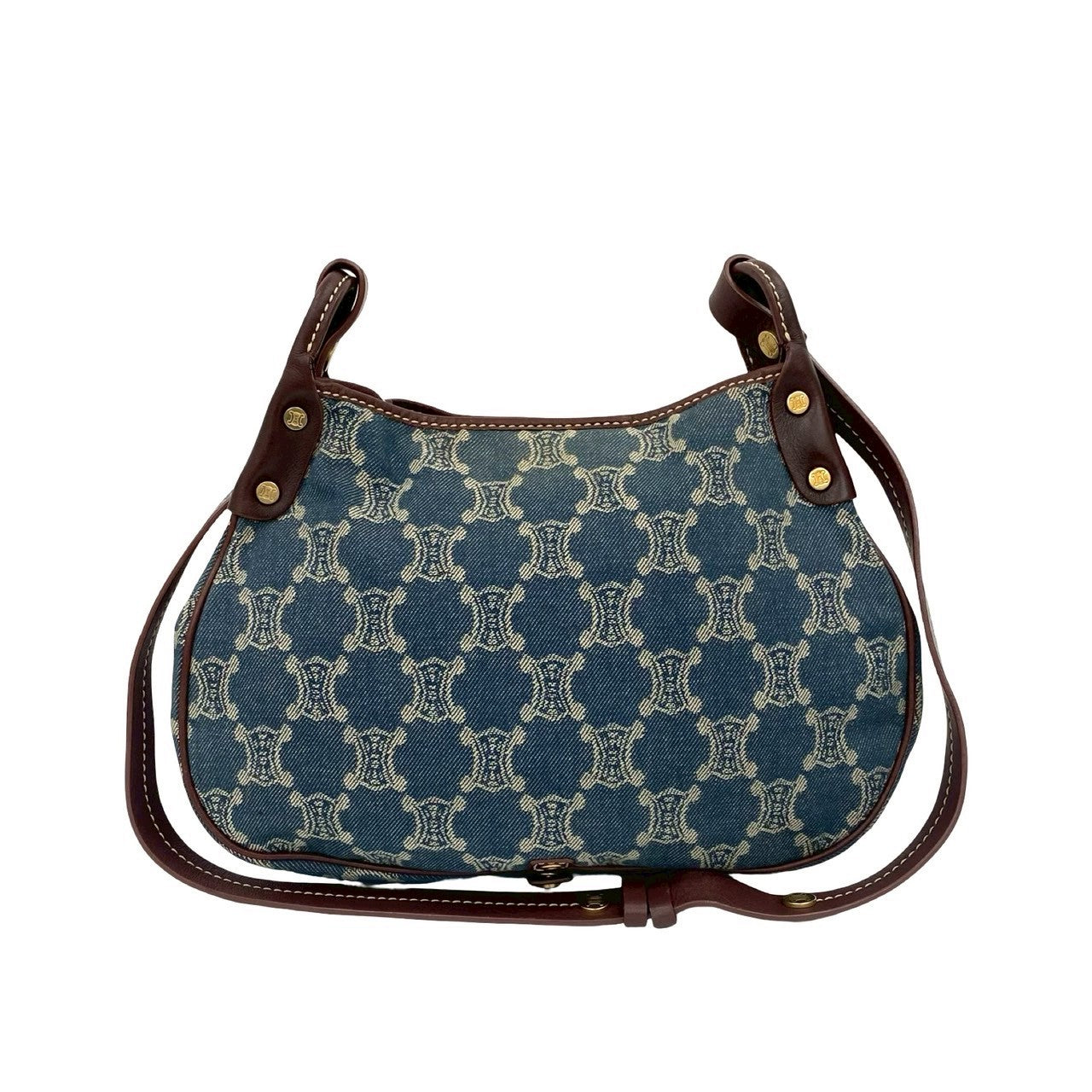 CELINE Shoulder Bag denim blue Paris Macadam