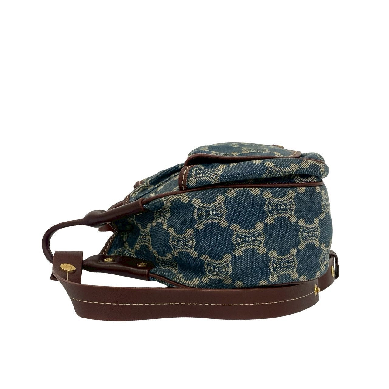 CELINE Shoulder Bag denim blue Paris Macadam