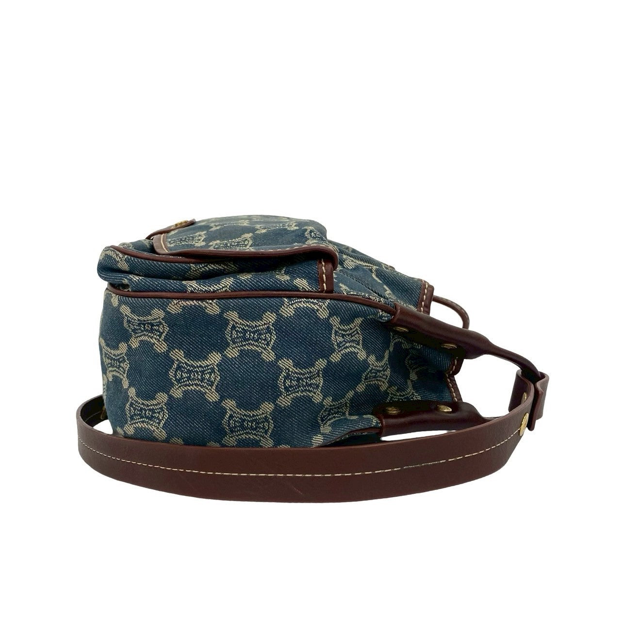 CELINE Shoulder Bag denim blue Paris Macadam