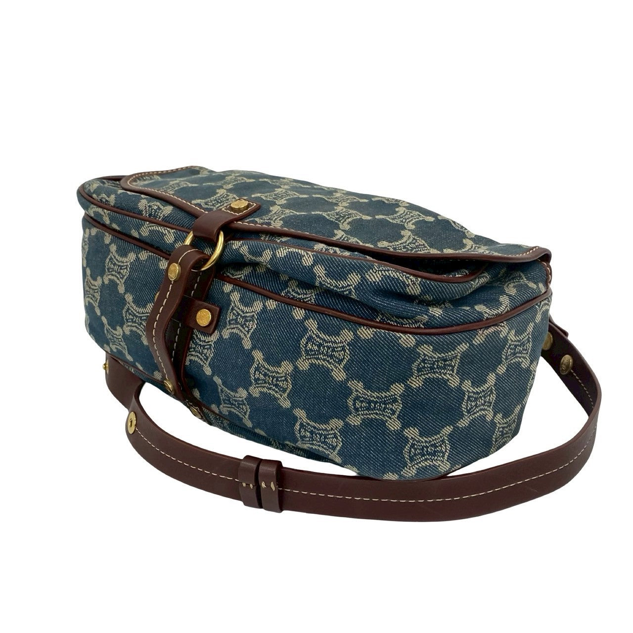 CELINE Shoulder Bag denim blue Paris Macadam