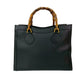 GUCCI Tote Bag leather black Bamboo