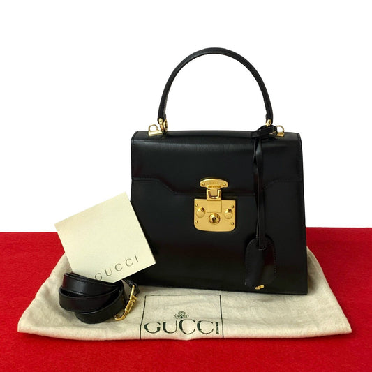 GUCCI Shoulder Bag leather black