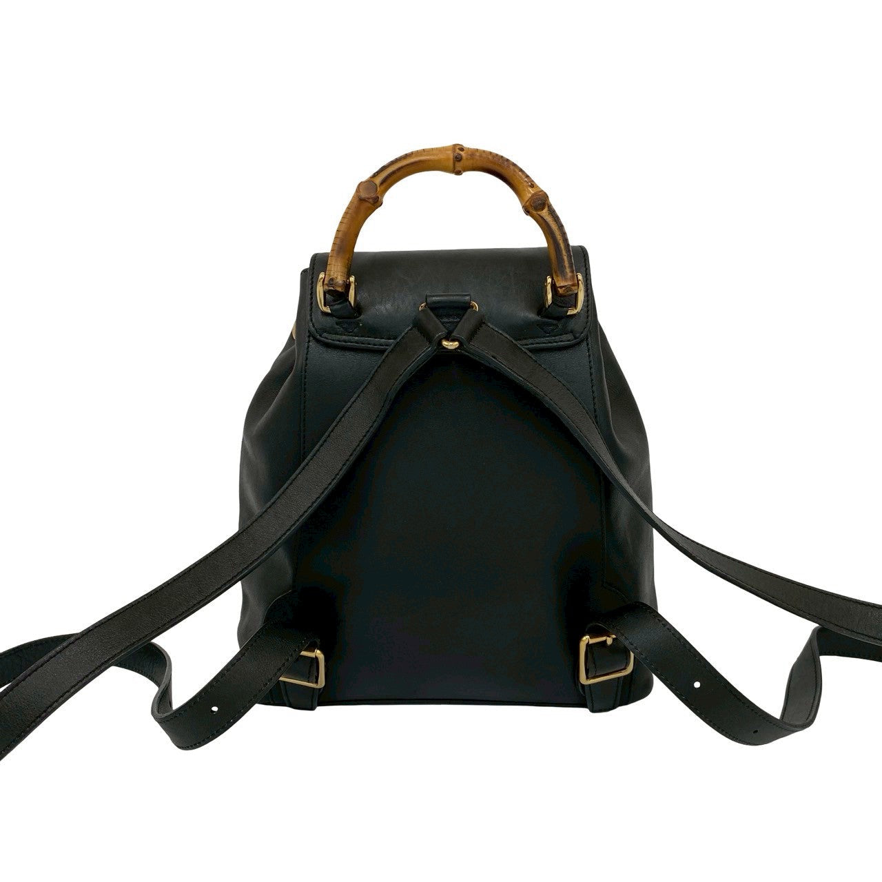 GUCCI Backpack leather black Bamboo