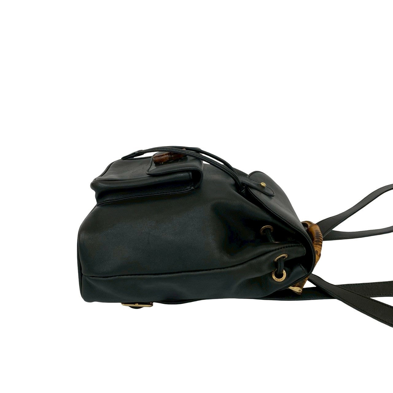 GUCCI Backpack leather black Bamboo