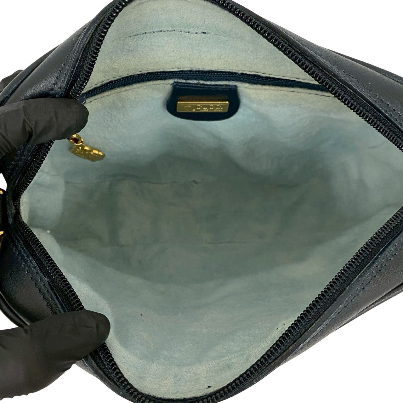 GUCCI Shoulder Bag leather Navy
