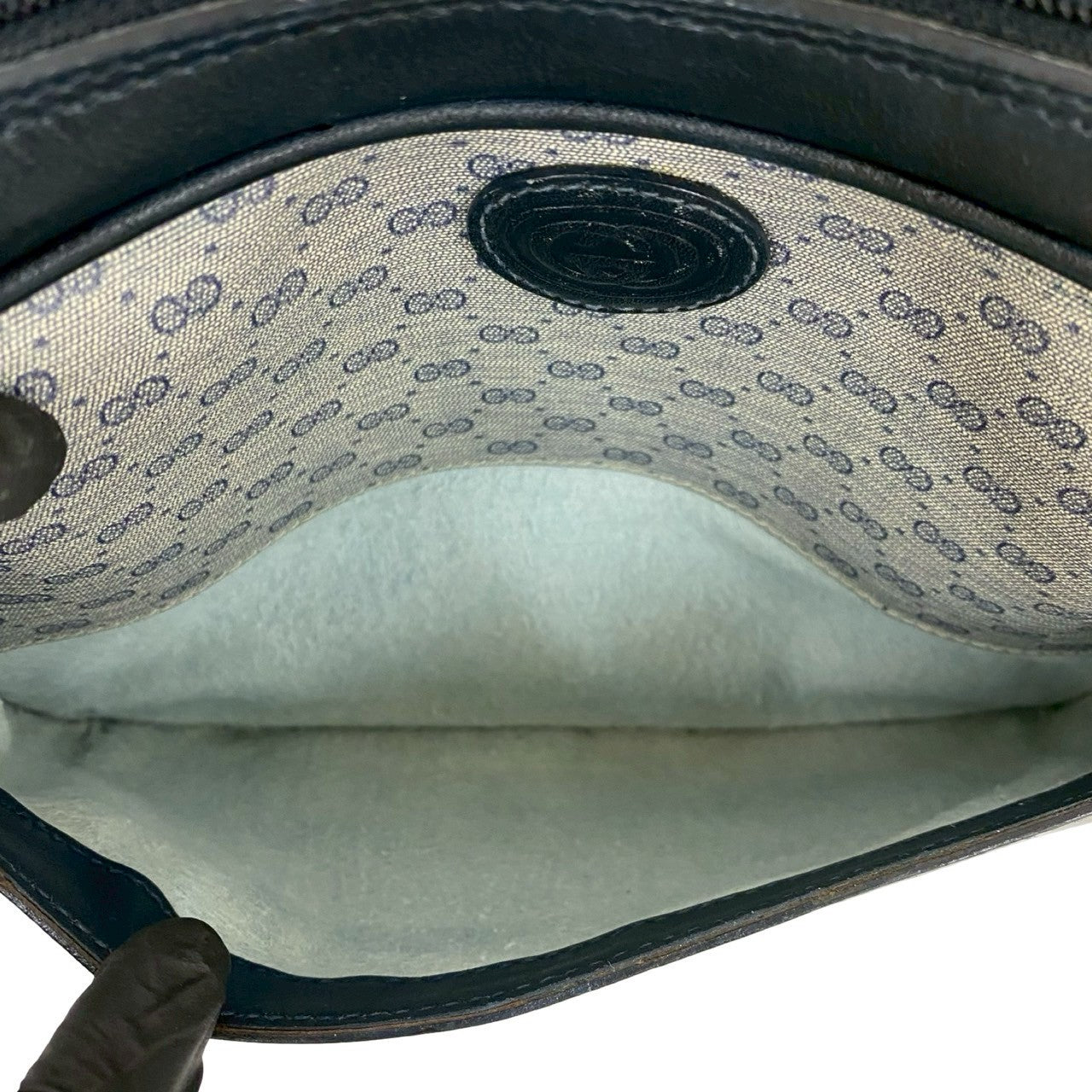 GUCCI Shoulder Bag leather Navy
