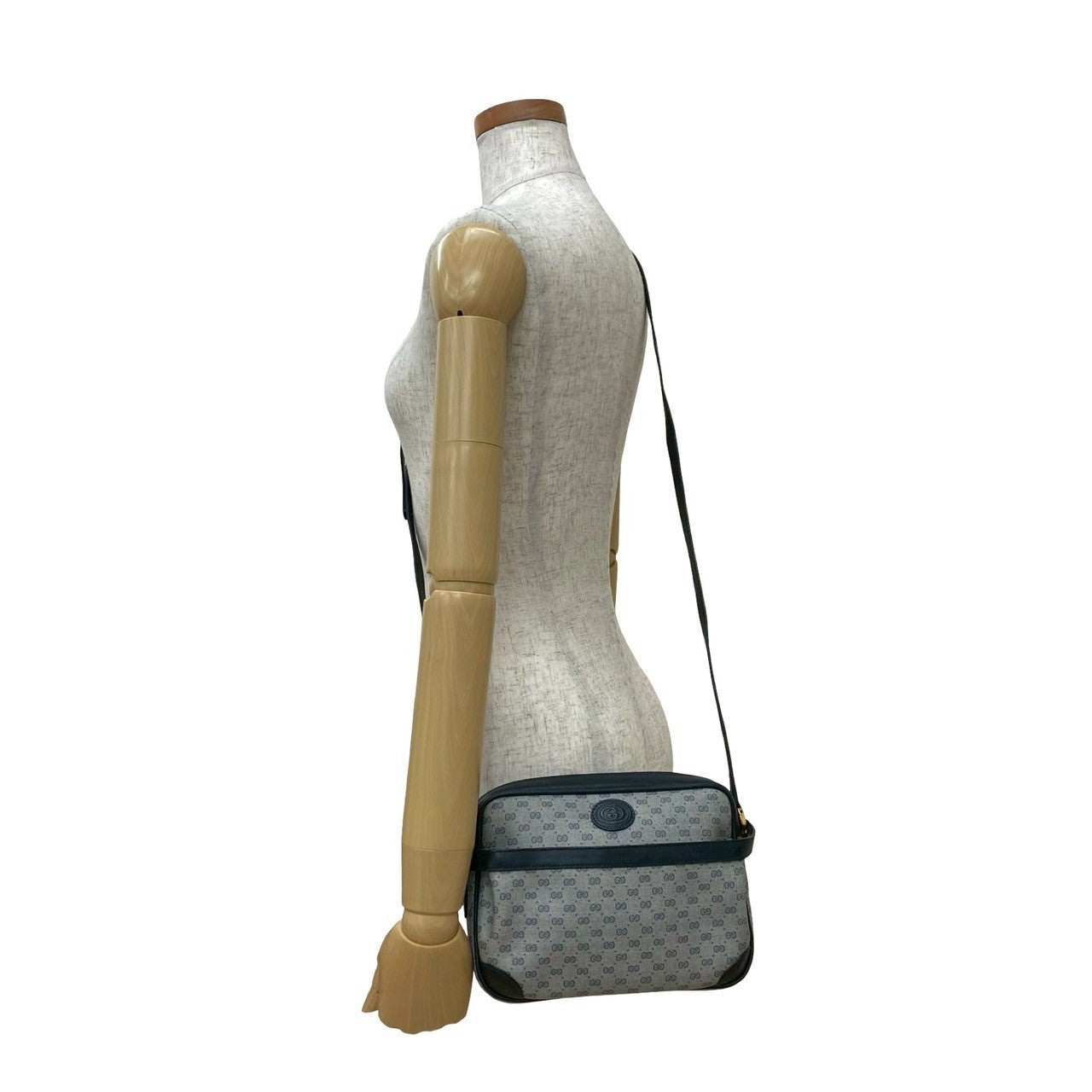 GUCCI Shoulder Bag leather Navy
