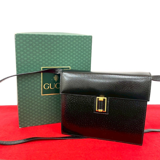 GUCCI Shoulder Bag leather black