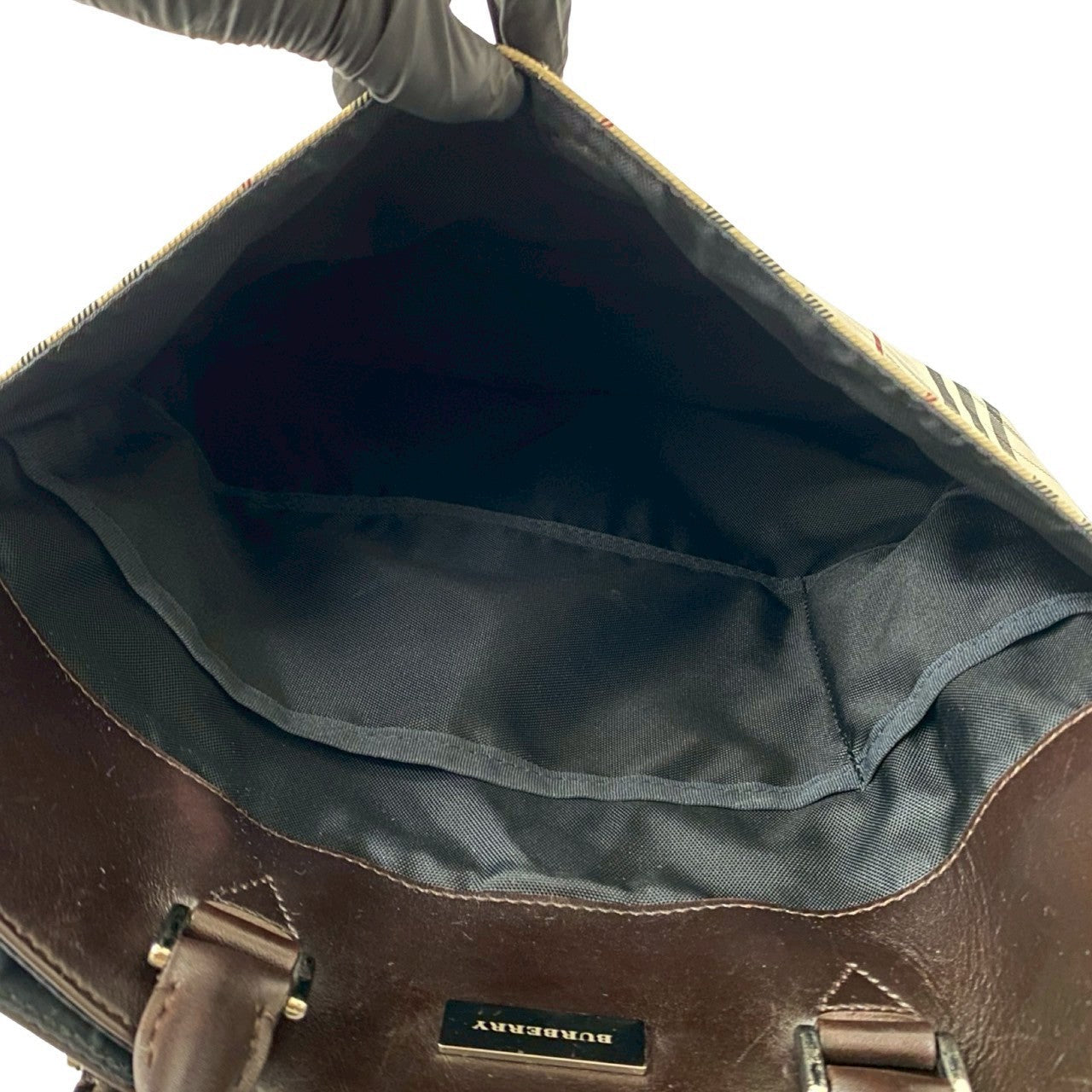 BURBERRY Handbag canvas Brown Nova Check