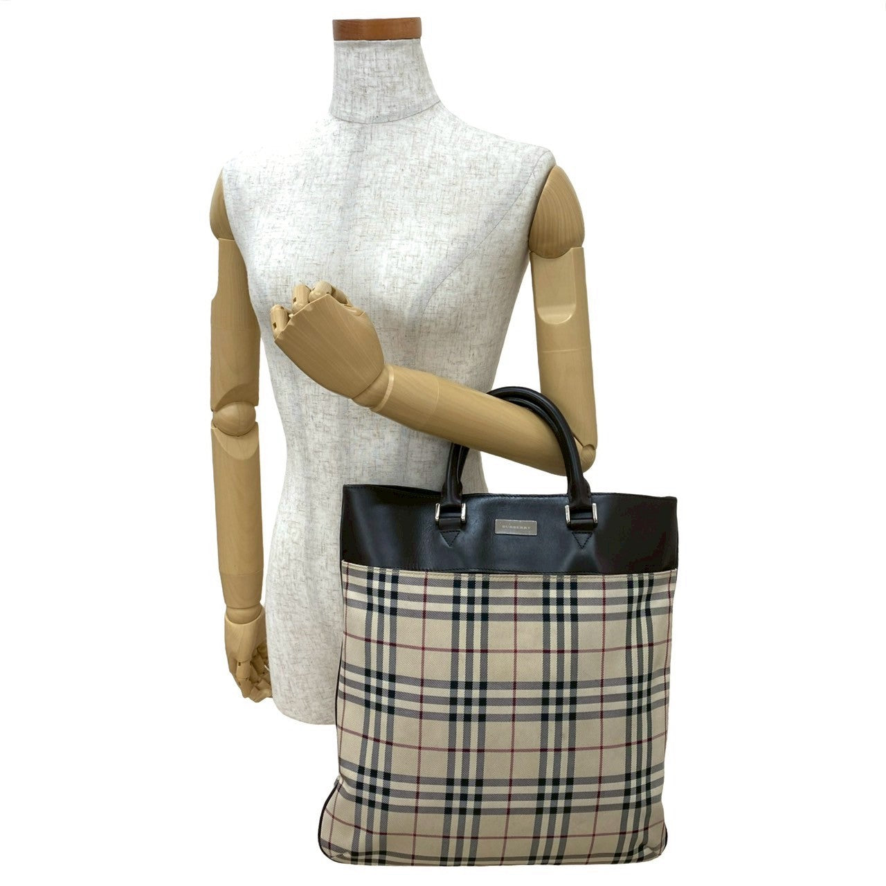 BURBERRY Handbag canvas Brown Nova Check