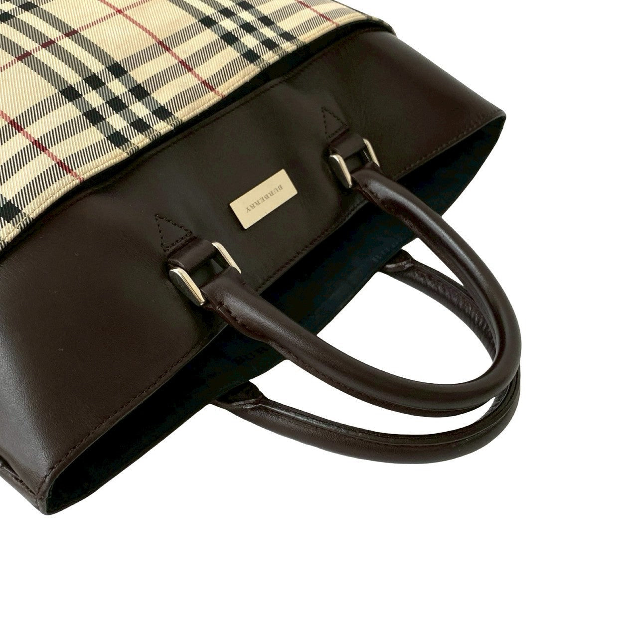 BURBERRY Handbag canvas Brown Nova Check