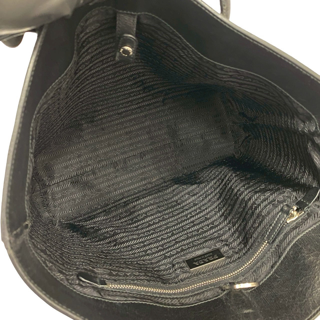 PRADA Tote Bag leather black