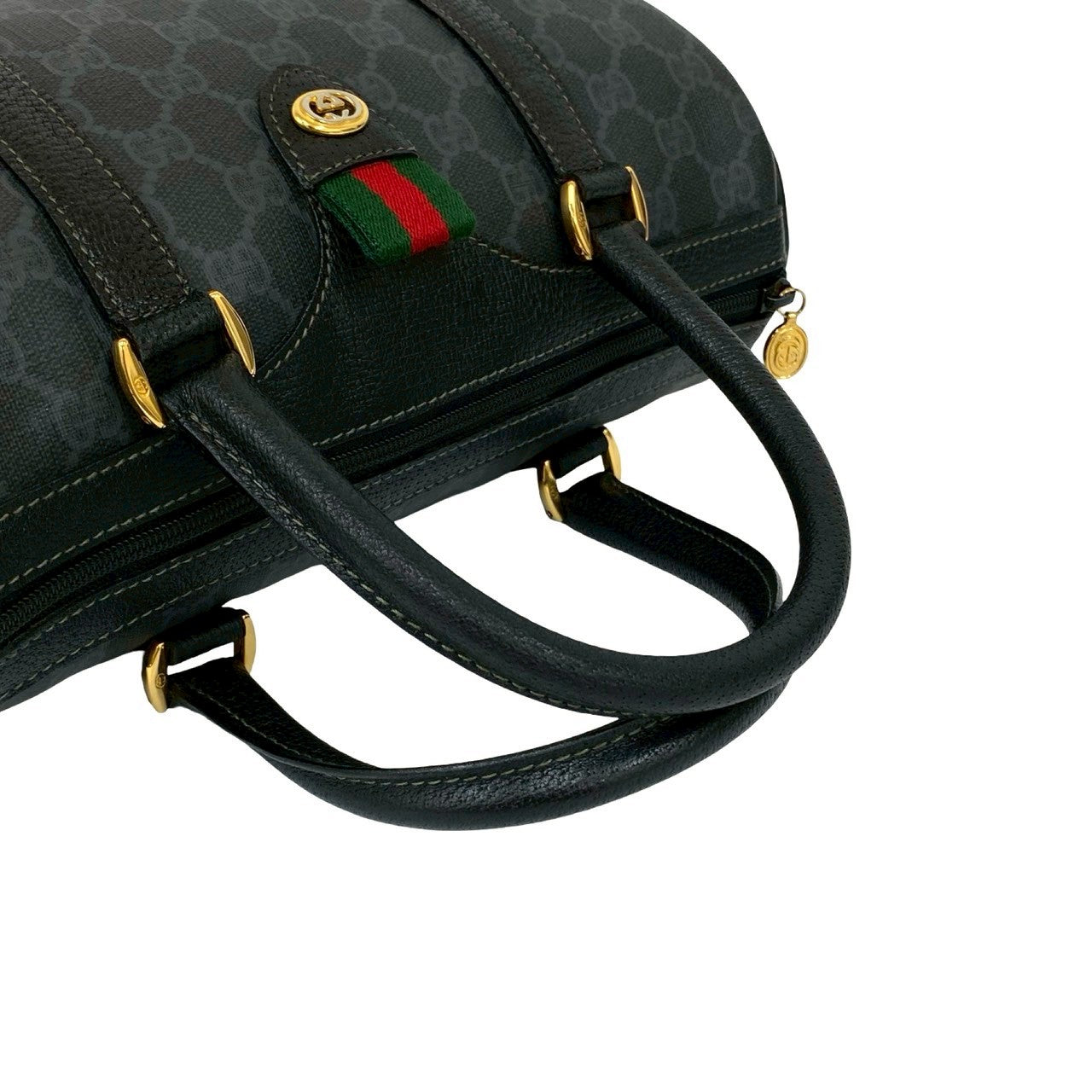 GUCCI Handbag leather black Sherry line