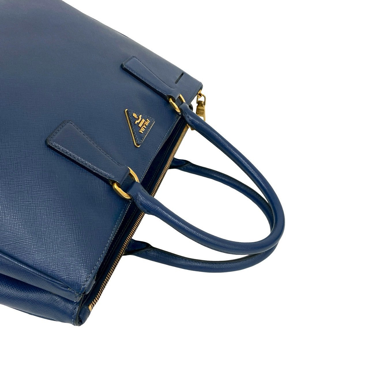 PRADA Handbag leather blue Galleria