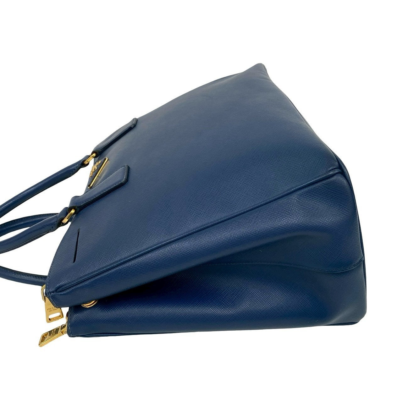PRADA Handbag leather blue Galleria