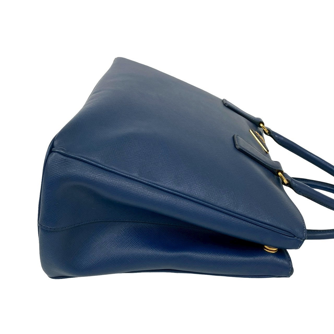 PRADA Handbag leather blue Galleria