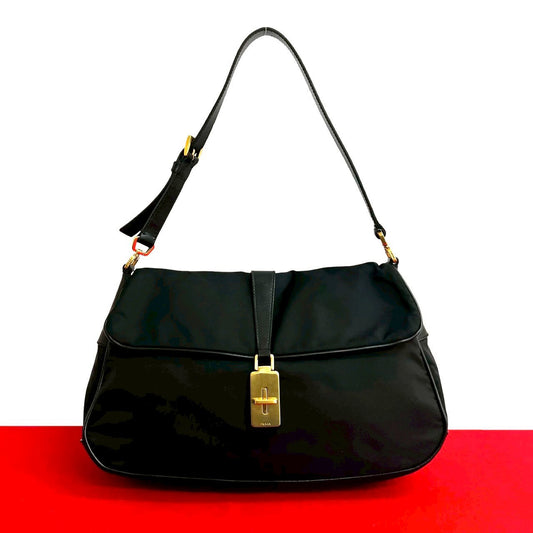 PRADA Handbag leather black