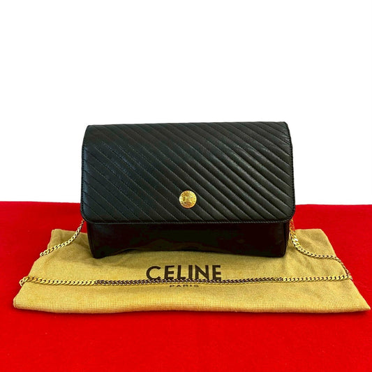 CELINE Shoulder Bag leather black
