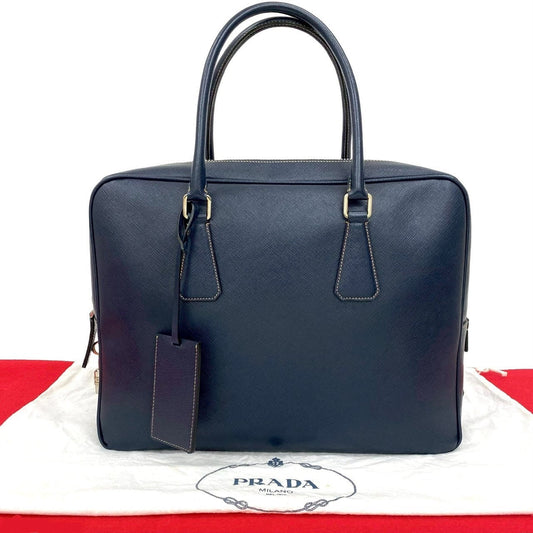PRADA Business bag leather Navy