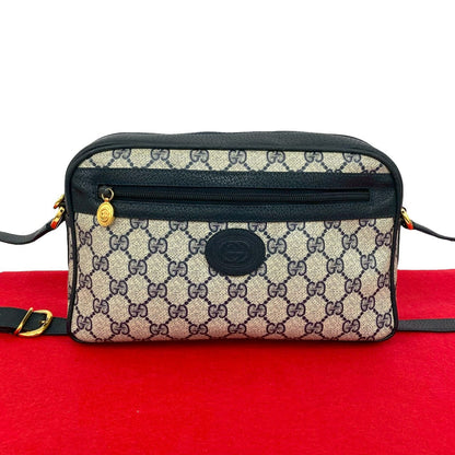 GUCCI Shoulder Bag leather Navy