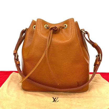 LOUIS VUITTON Shoulder Bag leather Brown Epi Petit Noe