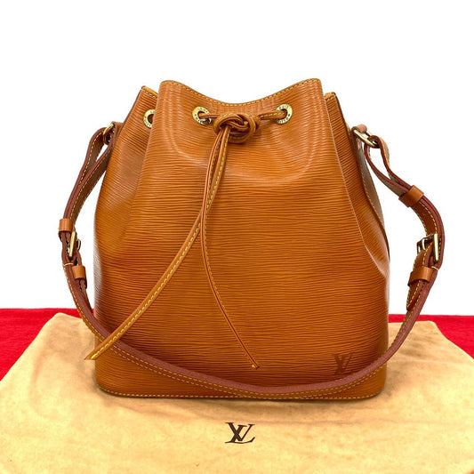 LOUIS VUITTON Shoulder Bag leather Brown Epi Petit Noe