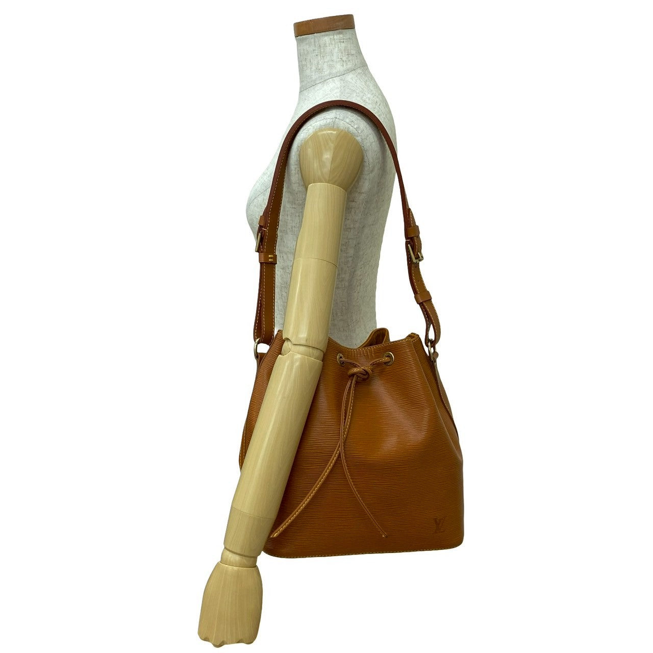 LOUIS VUITTON Shoulder Bag leather Brown Epi Petit Noe