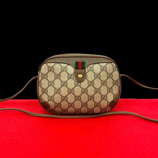 GUCCI Shoulder Bag leather Brown Sherry line