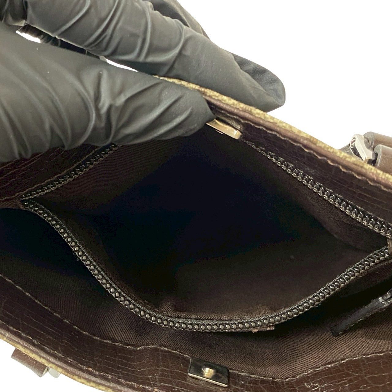 GUCCI Handbag leather Brown GG Supreme