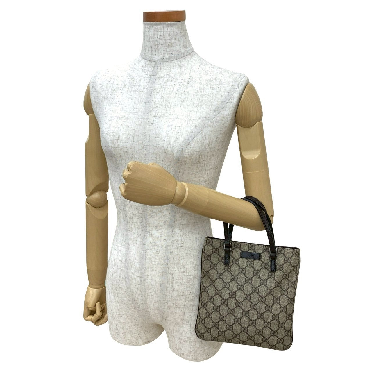 GUCCI Handbag leather Brown GG Supreme