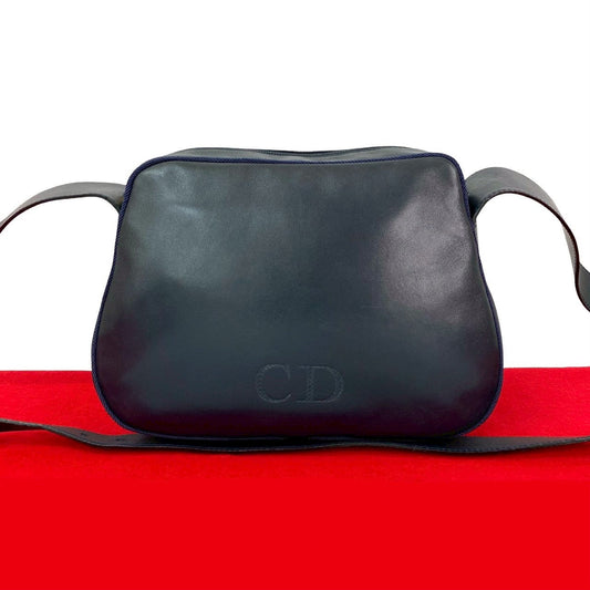 Dior Shoulder Bag leather Navy Tassel