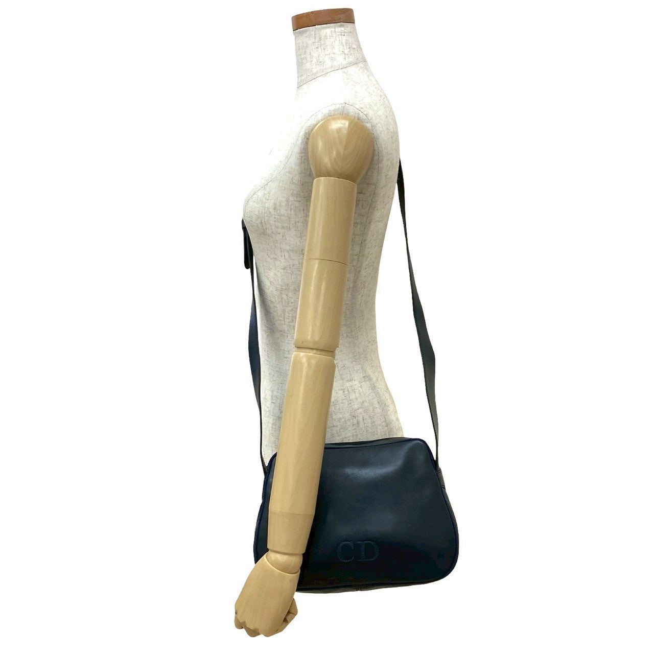 Dior Shoulder Bag leather Navy Tassel