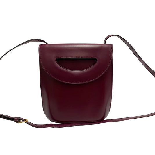 CELINE Shoulder Bag Box scarf wine-red Women Used Authentic