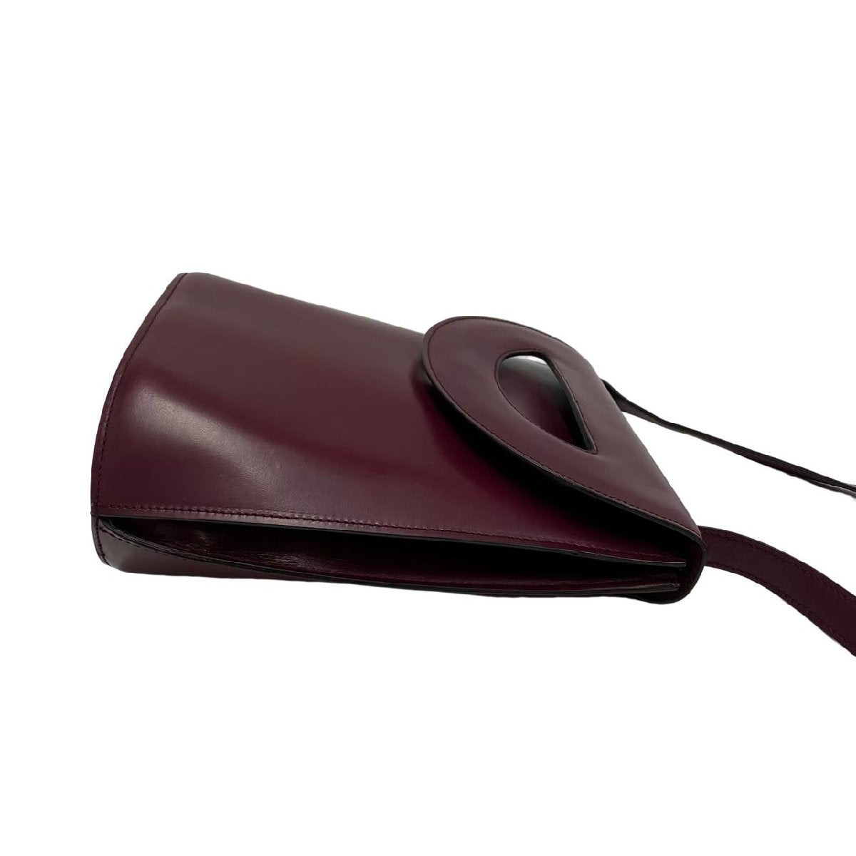 CELINE Shoulder Bag Box scarf wine-red Women Used Authentic