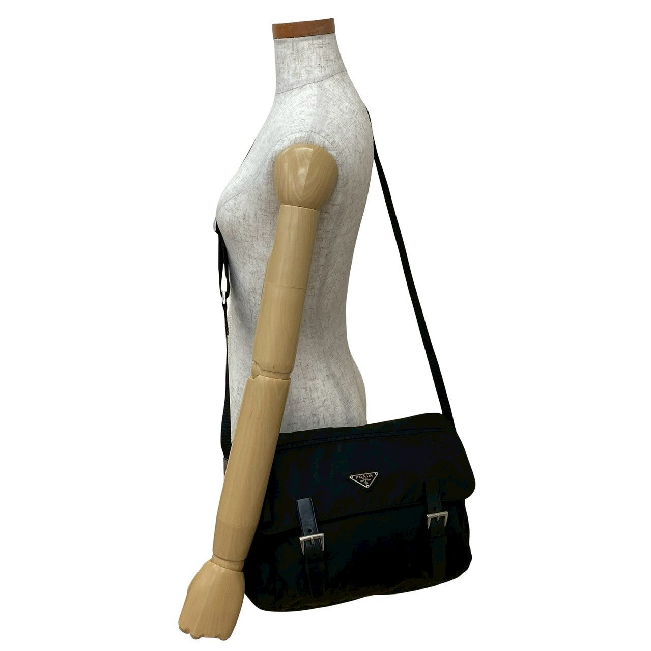 PRADA Shoulder Bag leather black