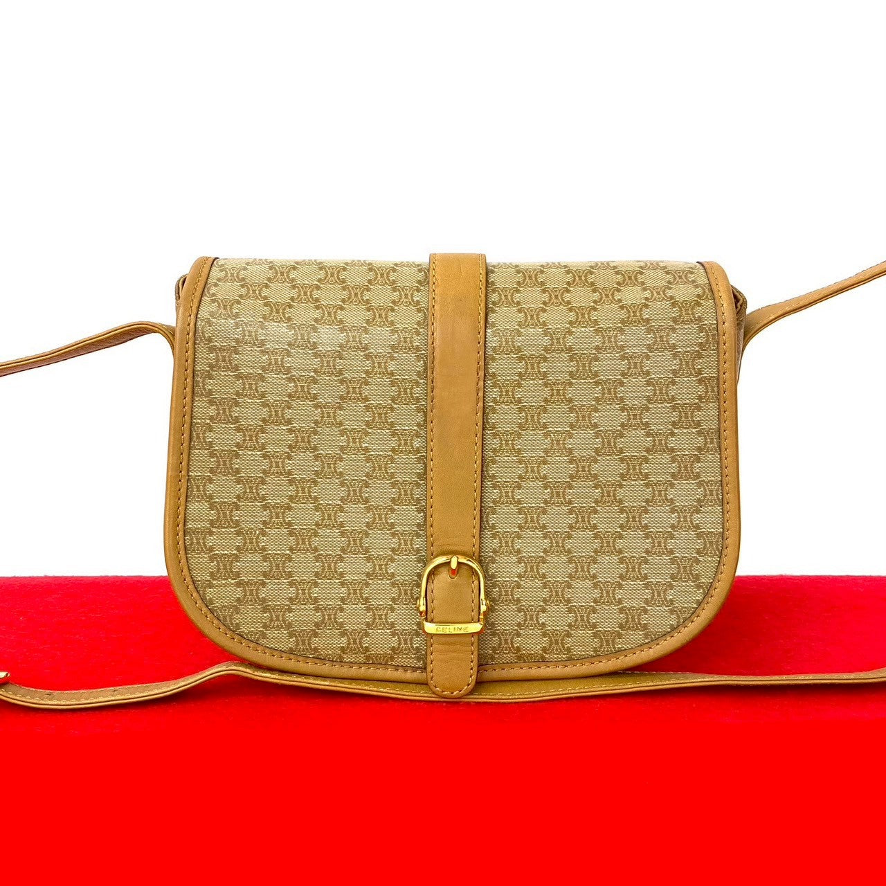 CELINE Shoulder Bag leather Brown