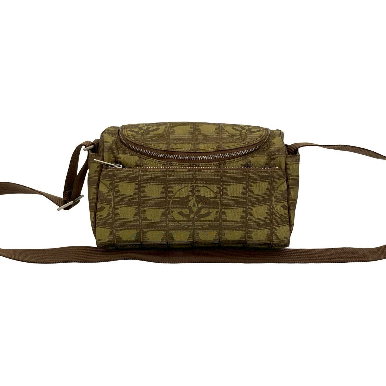 CHANEL Shoulder Bag Nylon canvas khaki New travel line
