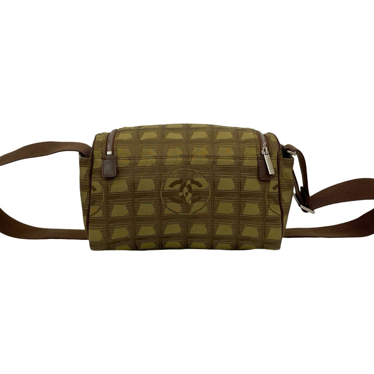 CHANEL Shoulder Bag Nylon canvas khaki New travel line
